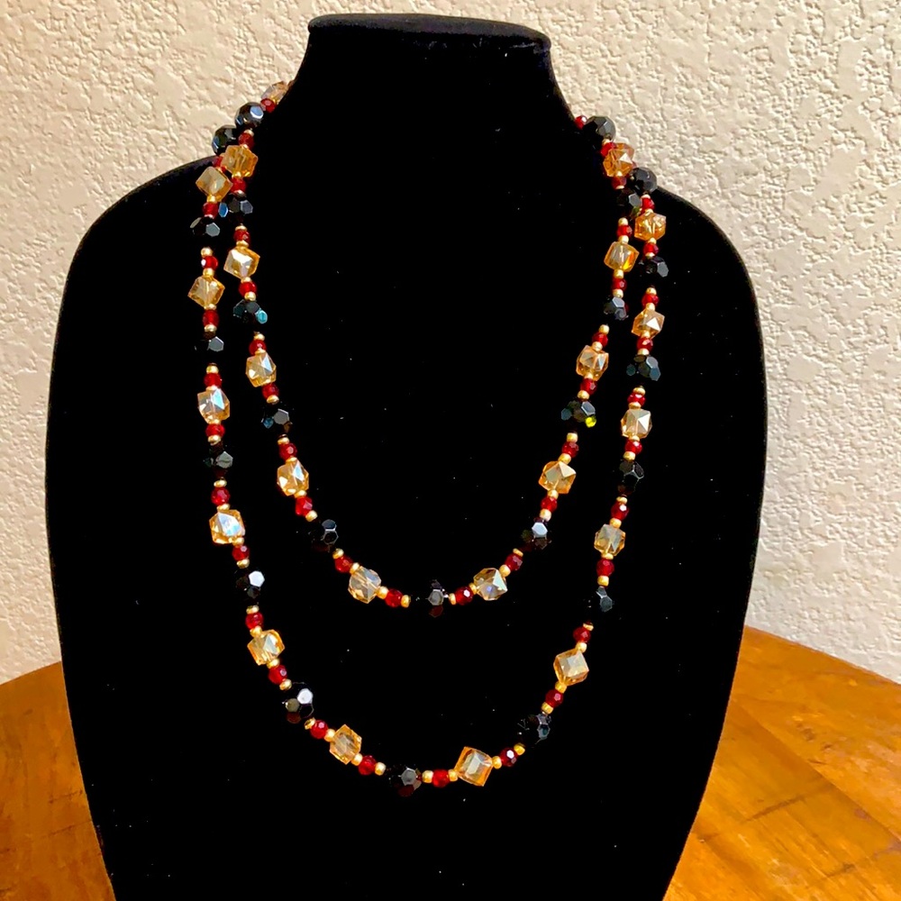54” of sheer elegance! Amber, gold, black and red!